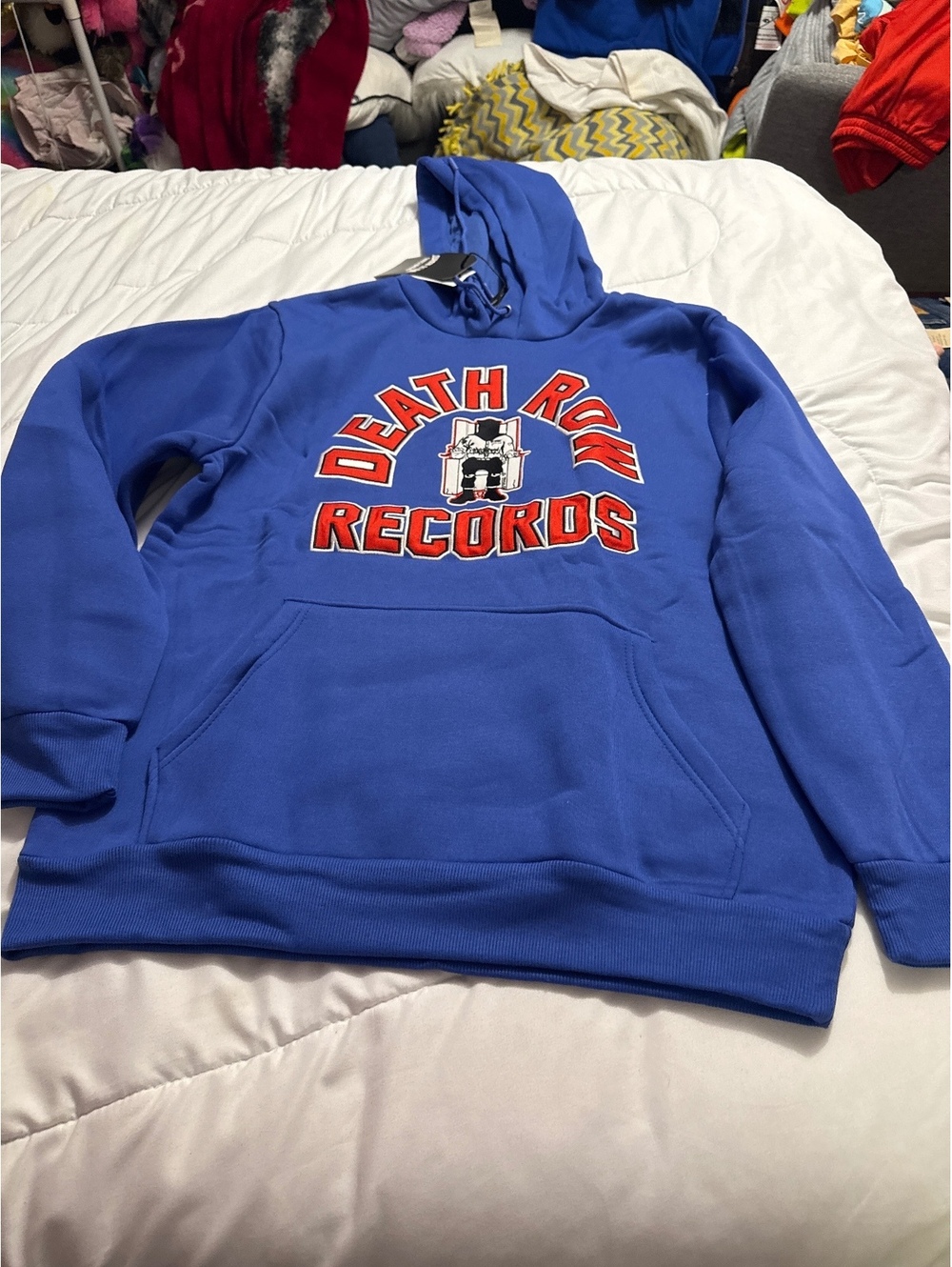 Death Row Records Blue Pullover Hoodie Size L